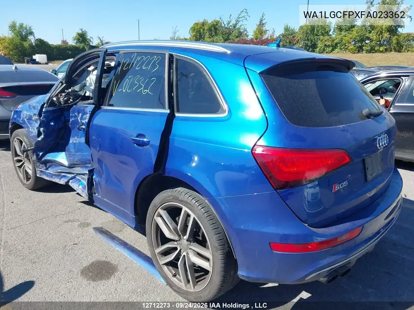 2015 AUDI Q5 VIN WA1LGCFPXFA023362 — фото 3