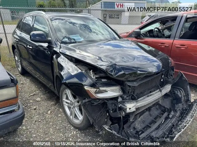 AUDI Q5 2015, VIN WA1DMCFP7FA005527