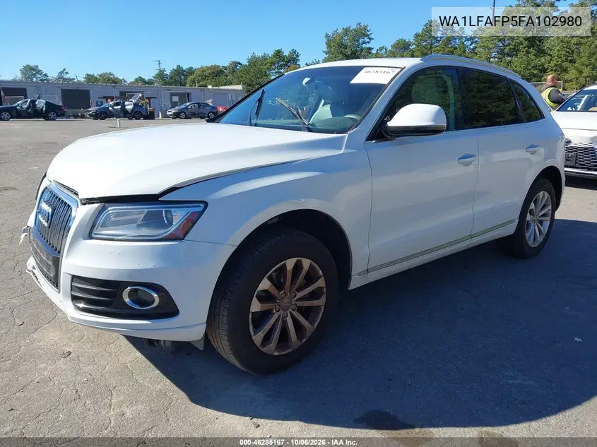 2015 AUDI Q5 VIN WA1LFAFP5FA102980 — фото 2
