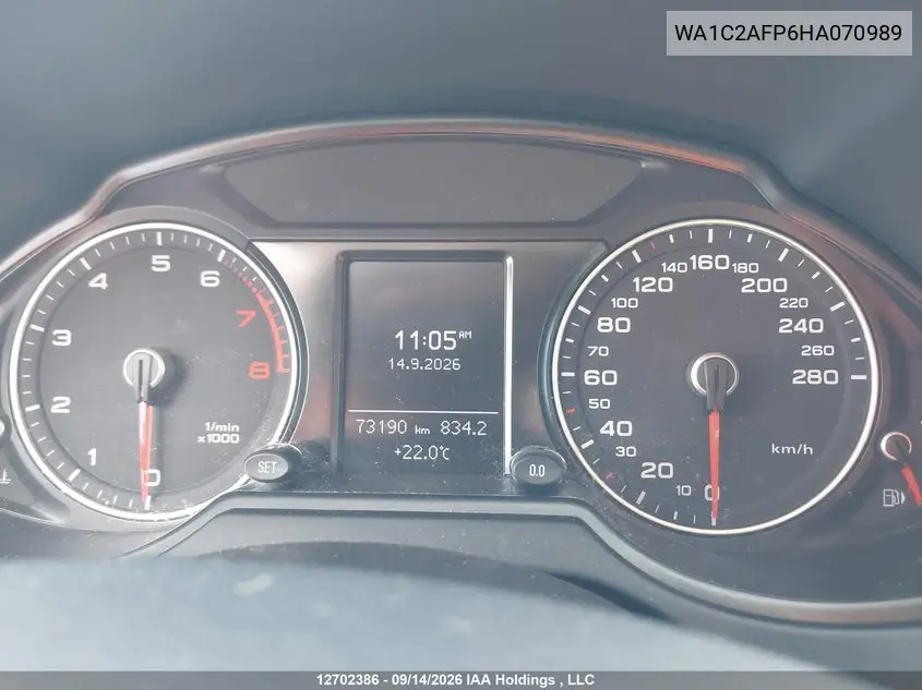 2017 AUDI Q5 VIN WA1C2AFP6HA070989 — фото 7