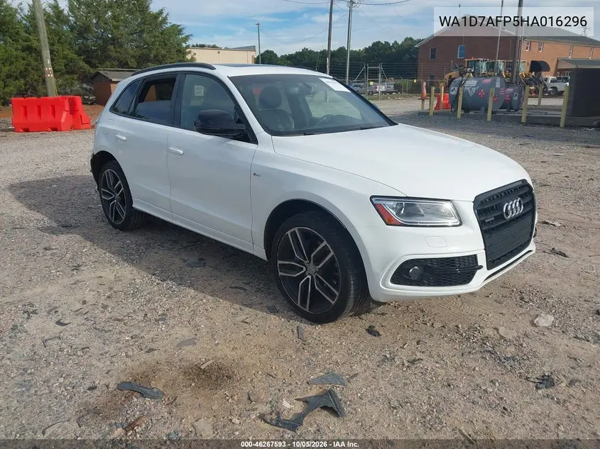 AUDI Q5 2017, VIN WA1D7AFP5HA016296
