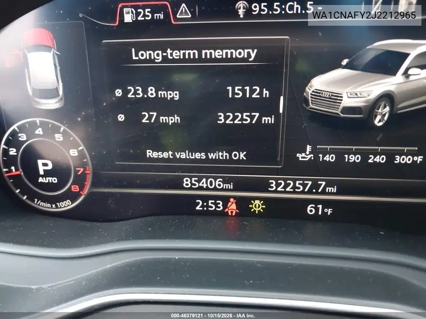 2018 AUDI Q5 VIN WA1CNAFY2J2212965 — фото 15