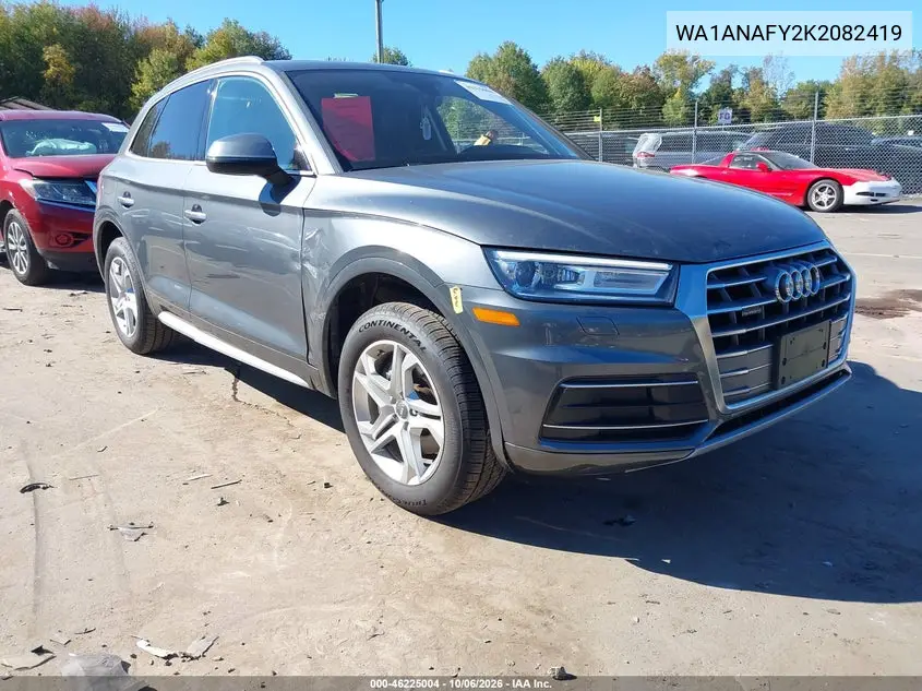 AUDI Q5 2019, VIN WA1ANAFY2K2082419