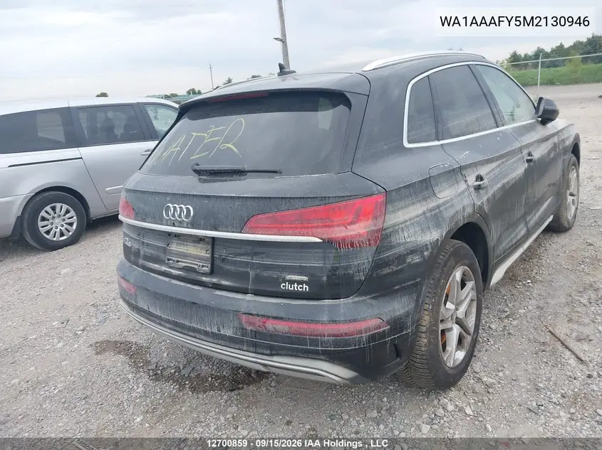 2021 AUDI Q5 VIN WA1AAAFY5M2130946 — фото 4