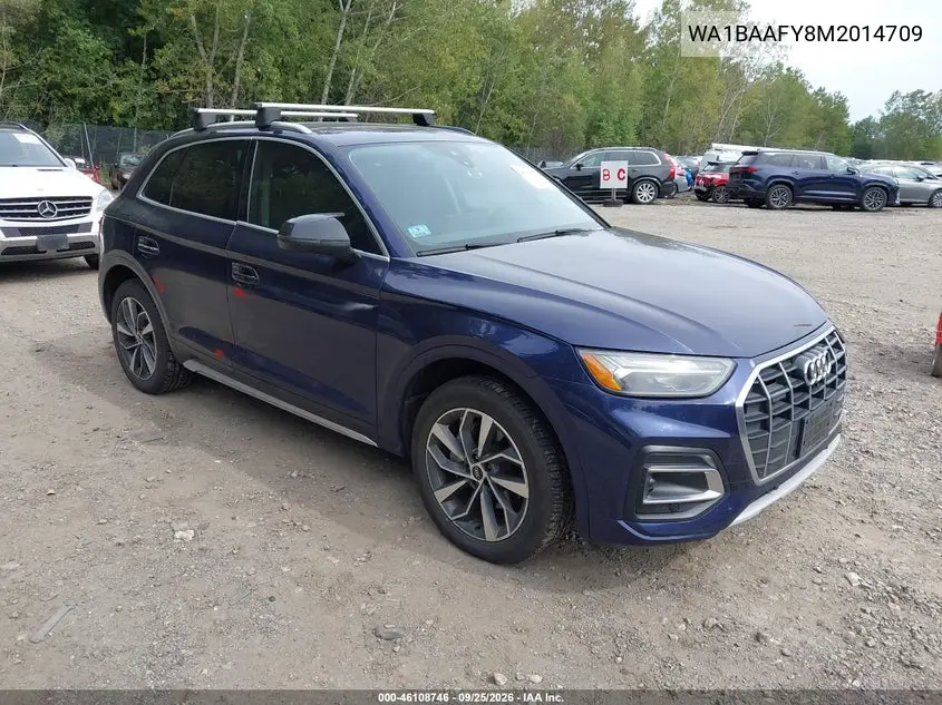 AUDI Q5 2021, VIN WA1BAAFY8M2014709
