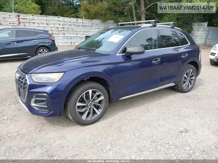 2021 AUDI Q5 VIN WA1BAAFY8M2014709 — фото 2