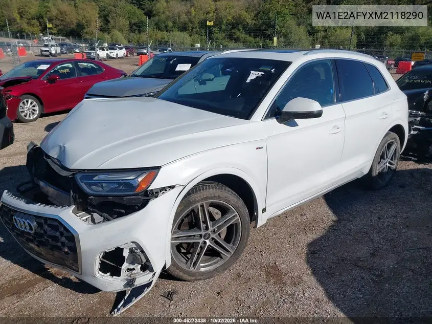 2021 AUDI Q5 VIN WA1E2AFYXM2118290 — фото 2