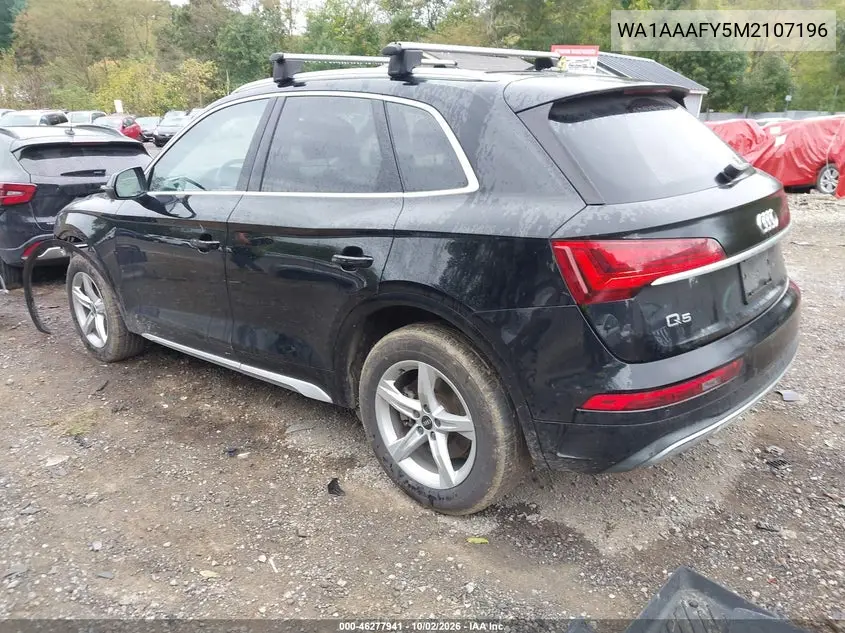 2021 AUDI Q5 VIN WA1AAAFY5M2107196 — фото 3