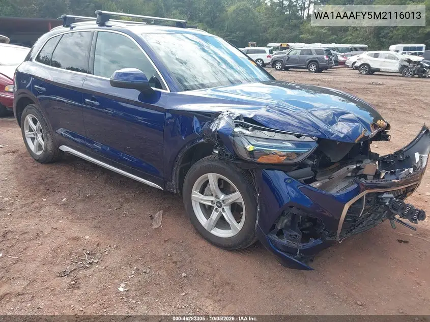 AUDI Q5 2021, VIN WA1AAAFY5M2116013