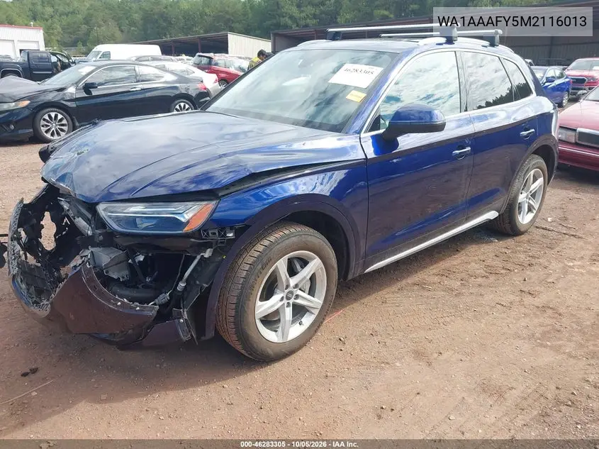 2021 AUDI Q5 VIN WA1AAAFY5M2116013 — фото 2