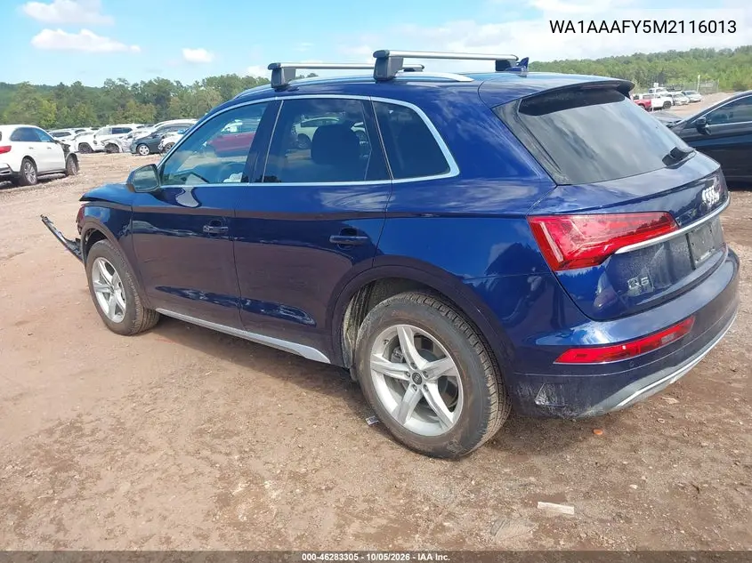 2021 AUDI Q5 VIN WA1AAAFY5M2116013 — фото 3