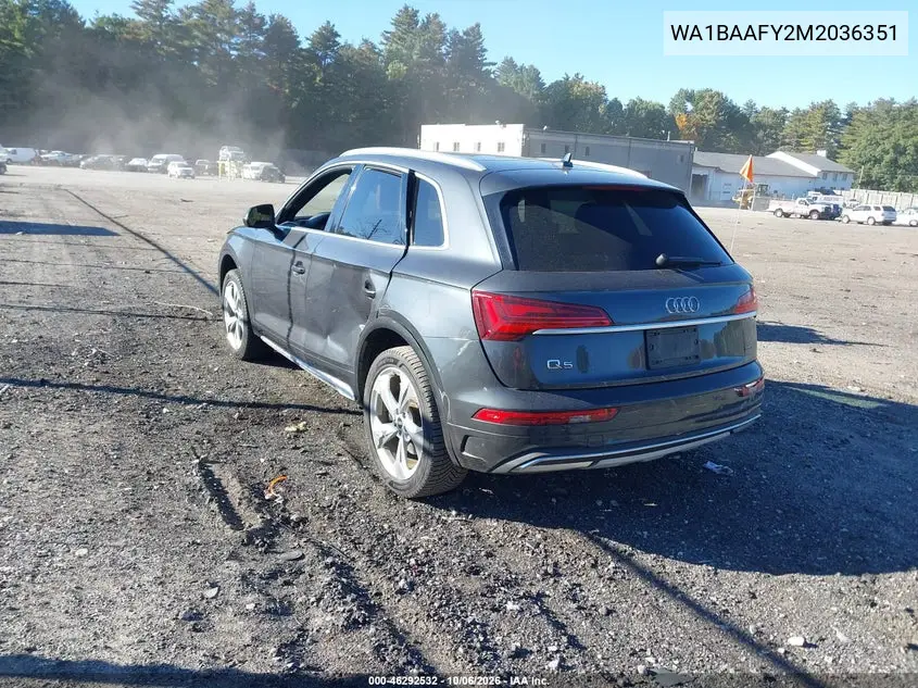 2021 AUDI Q5 VIN WA1BAAFY2M2036351 — фото 3