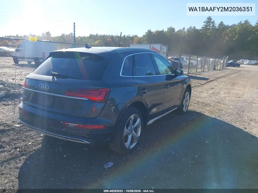 2021 AUDI Q5 VIN WA1BAAFY2M2036351 — фото 4