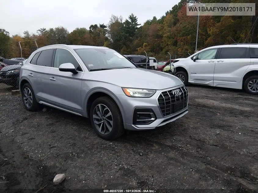 AUDI Q5 2021, VIN WA1BAAFY9M2018171