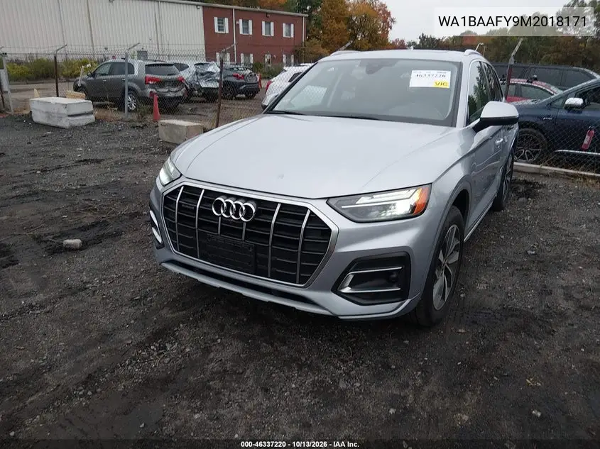 2021 AUDI Q5 VIN WA1BAAFY9M2018171 — фото 2