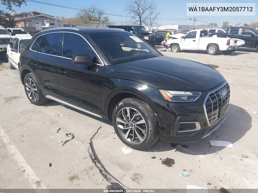 AUDI Q5 2021, VIN WA1BAAFY3M2057712