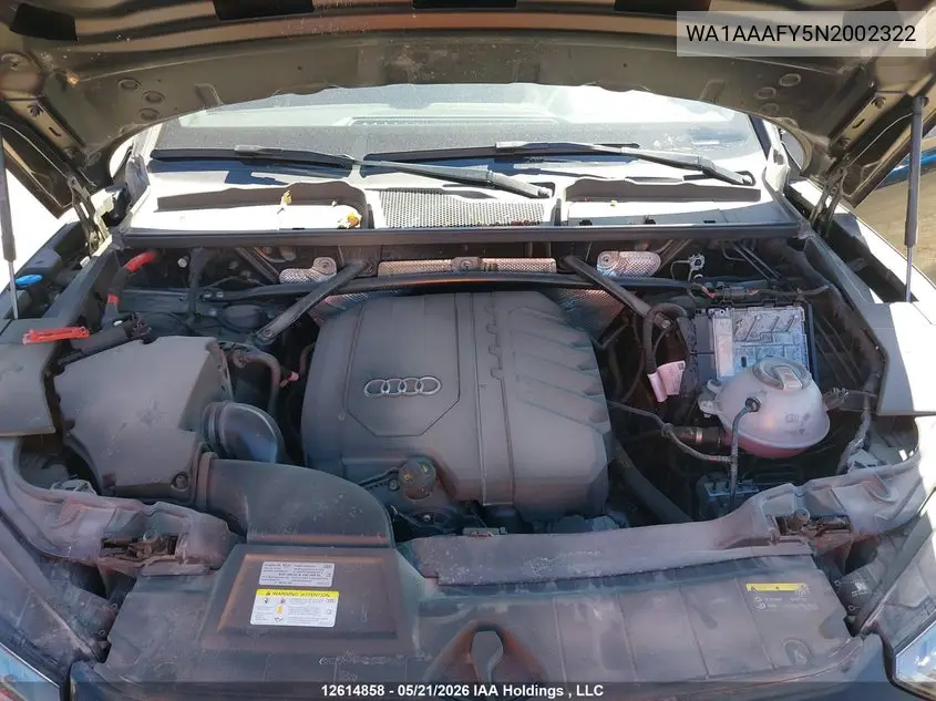 2022 AUDI Q5 VIN WA1AAAFY5N2002322 — фото 10