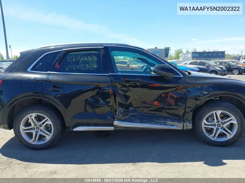 2022 AUDI Q5 VIN WA1AAAFY5N2002322 — фото 14