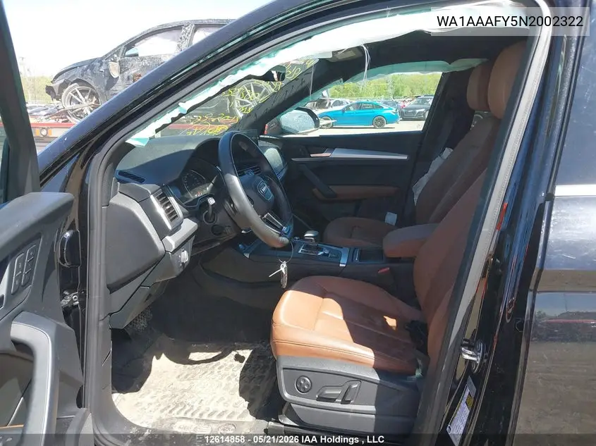2022 AUDI Q5 VIN WA1AAAFY5N2002322 — фото 5