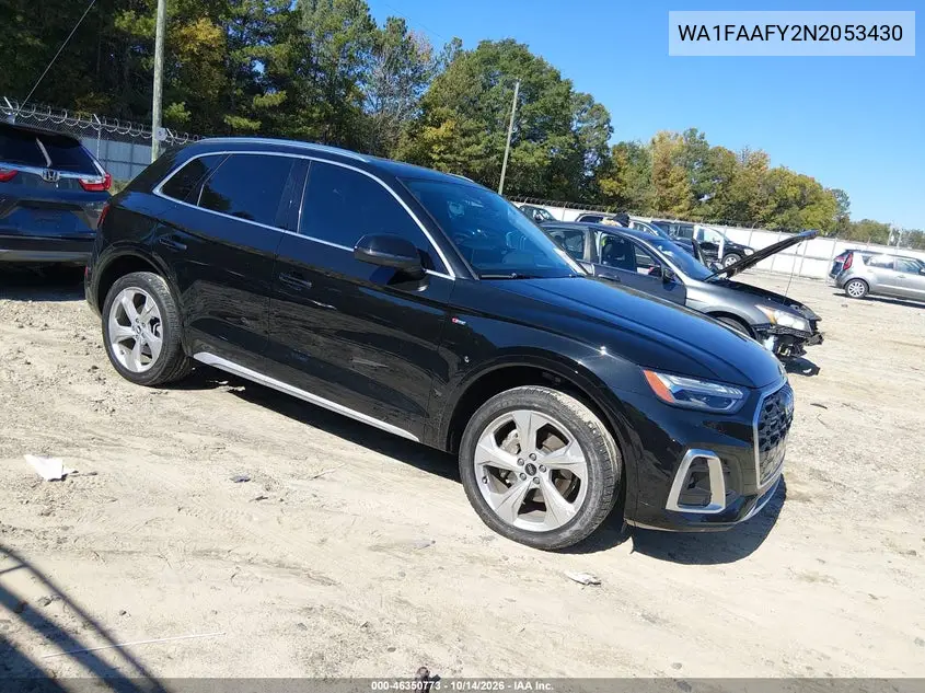 AUDI Q5 2022, VIN WA1FAAFY2N2053430