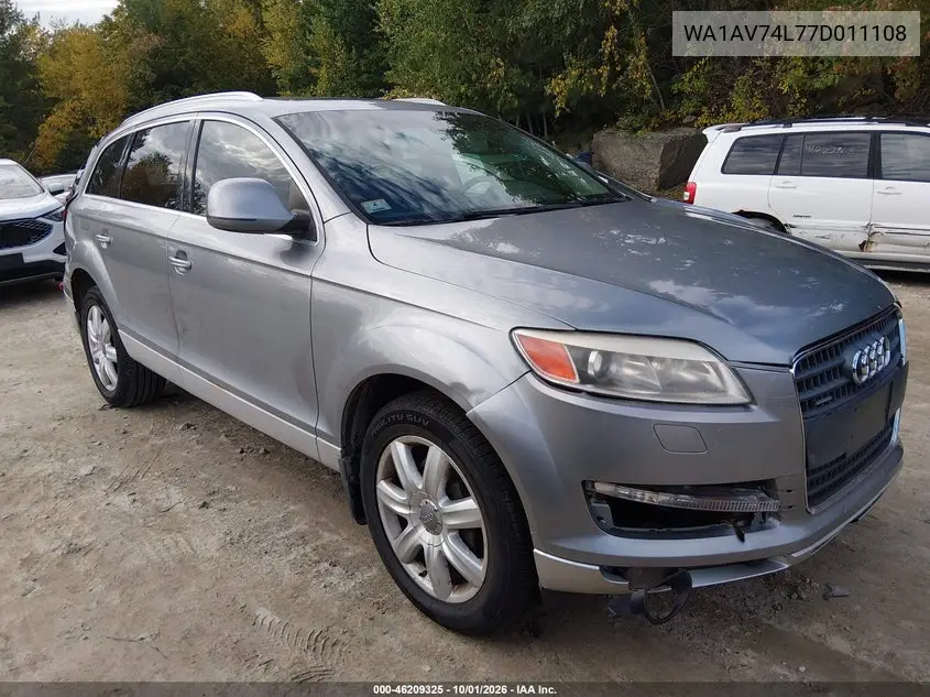 AUDI Q7 2007, VIN WA1AV74L77D011108