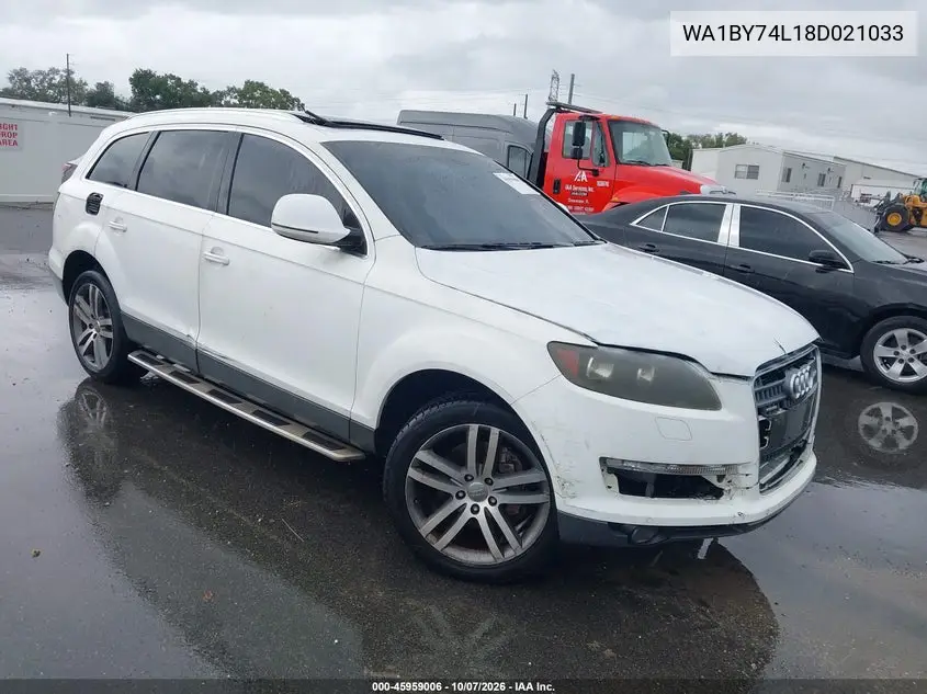 AUDI Q7 2008, VIN WA1BY74L18D021033