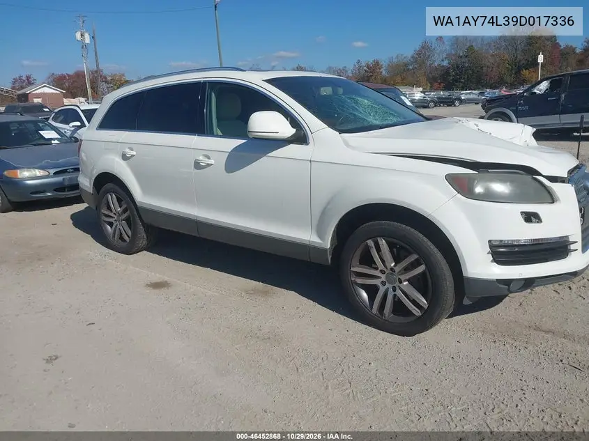 AUDI Q7 2009, VIN WA1AY74L39D017336
