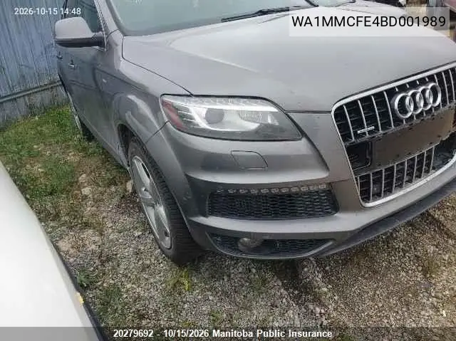 AUDI Q7 2011, VIN WA1MMCFE4BD001989