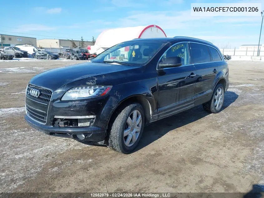 2012 AUDI Q7 VIN WA1AGCFE7CD001206 — фото 2