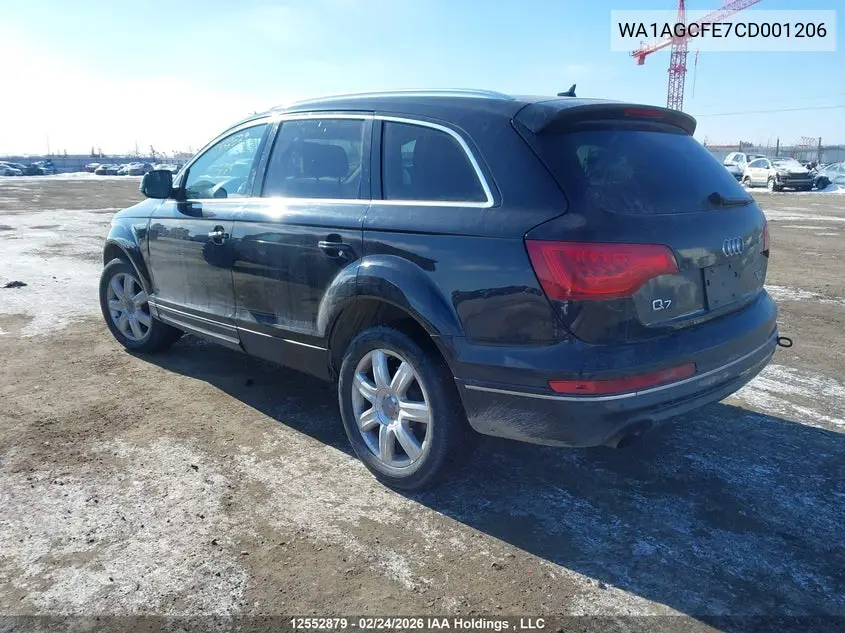 2012 AUDI Q7 VIN WA1AGCFE7CD001206 — фото 3
