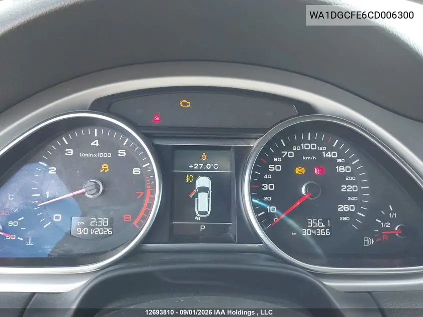 2012 AUDI Q7 VIN WA1DGCFE6CD006300 — фото 7