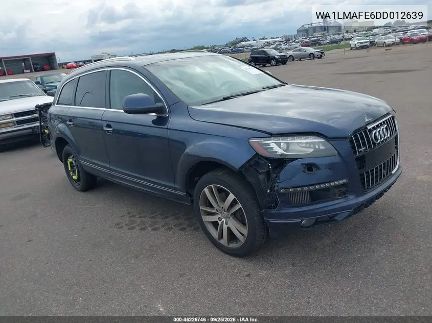 AUDI Q7 2013, VIN WA1LMAFE6DD012639