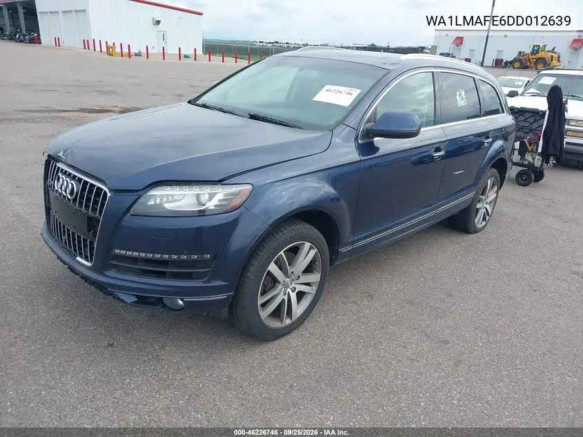 2013 AUDI Q7 VIN WA1LMAFE6DD012639 — фото 2