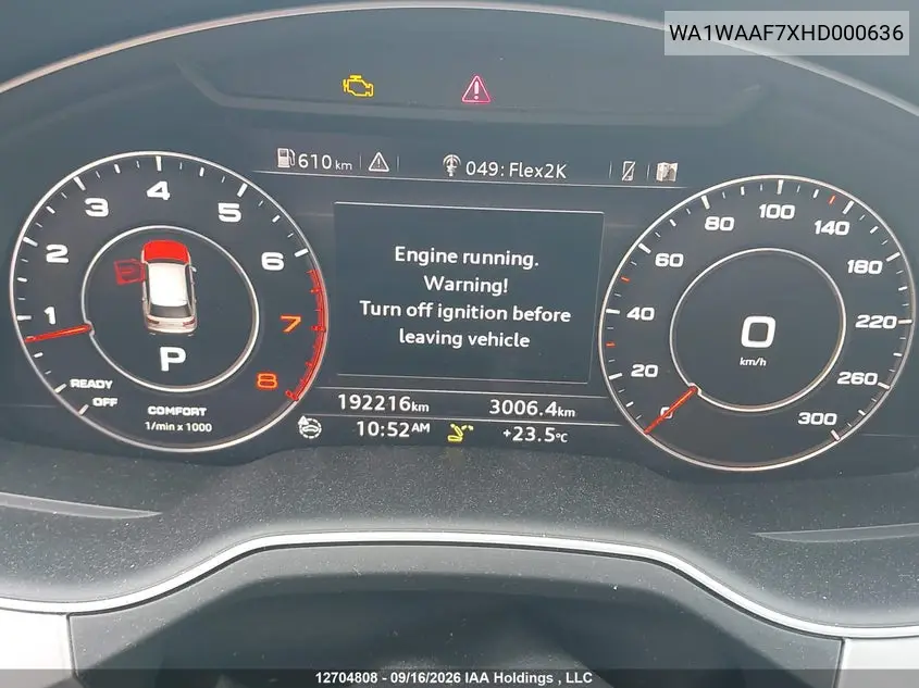 2017 AUDI Q7 VIN WA1WAAF7XHD000636 — фото 16