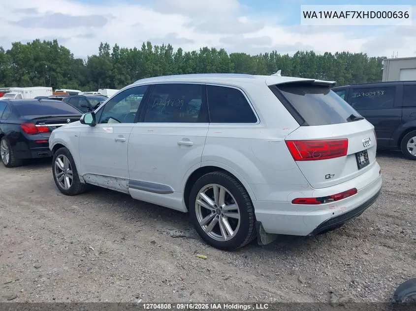 2017 AUDI Q7 VIN WA1WAAF7XHD000636 — фото 3