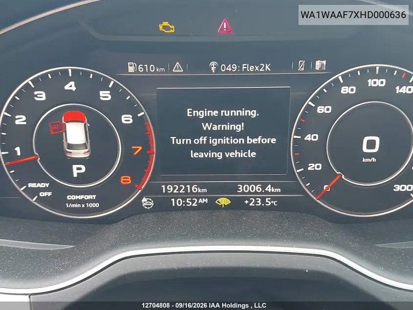 2017 AUDI Q7 VIN WA1WAAF7XHD000636 — фото 7