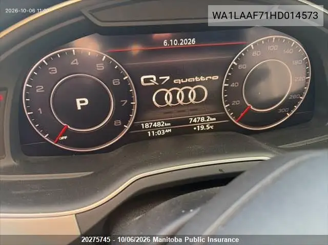 2017 AUDI Q7 VIN WA1LAAF71HD014573 — фото 7