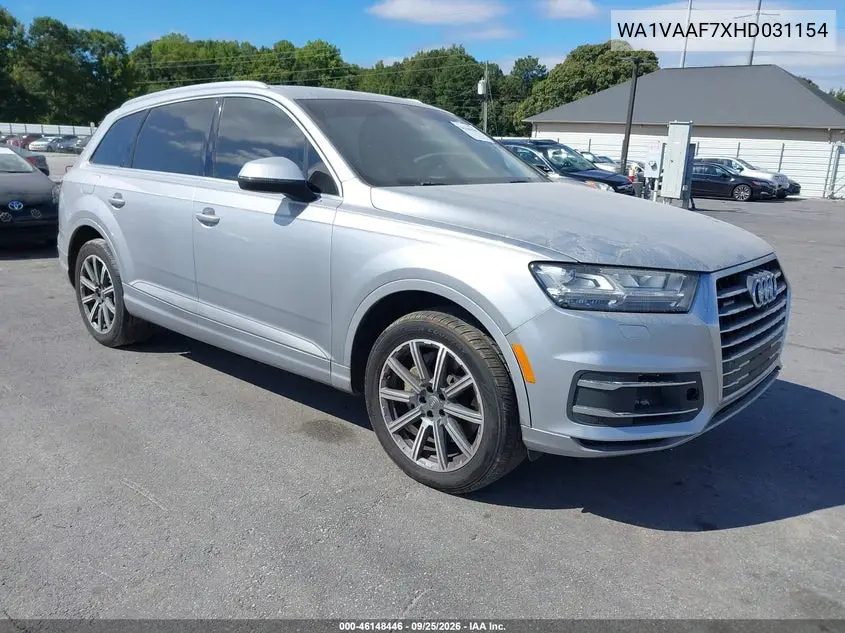 AUDI Q7 2017, VIN WA1VAAF7XHD031154