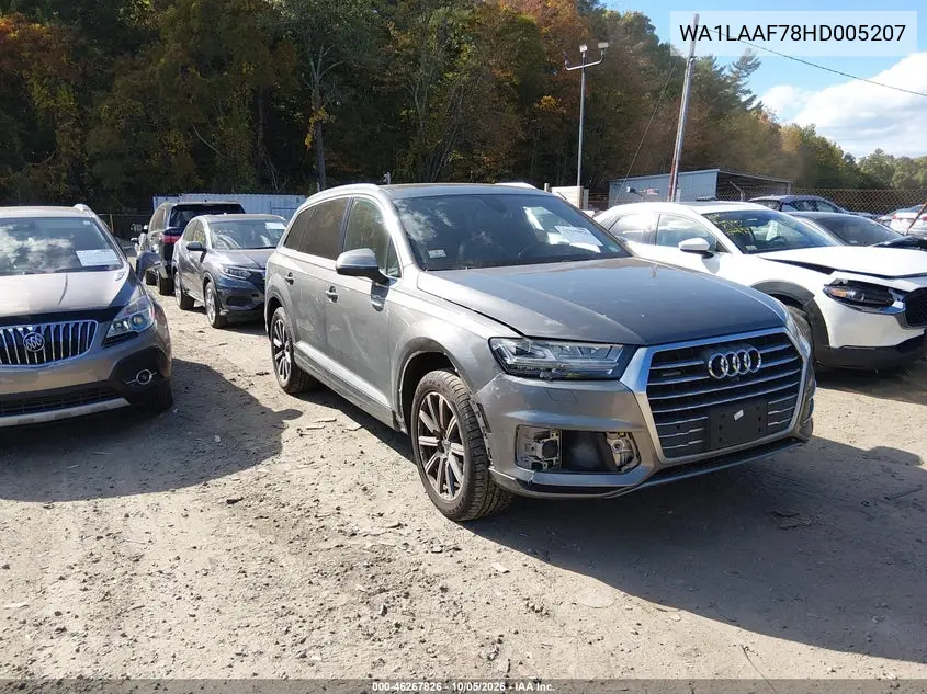 AUDI Q7 2017, VIN WA1LAAF78HD005207