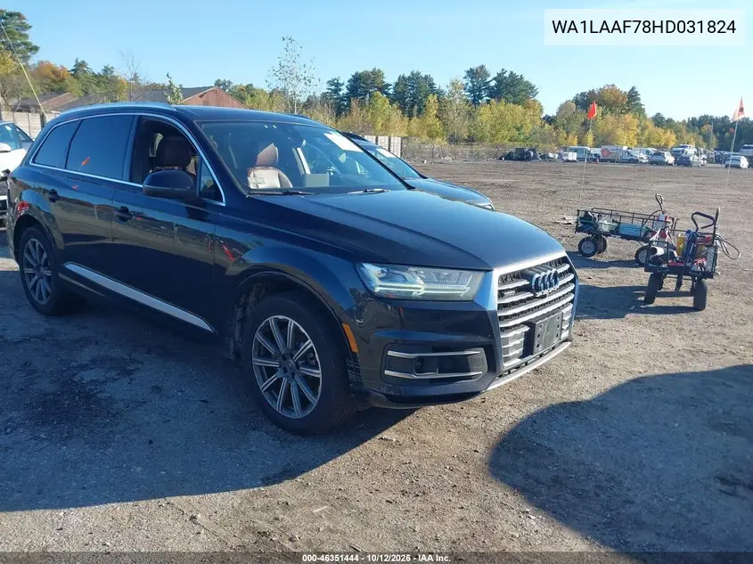 AUDI Q7 2017, VIN WA1LAAF78HD031824