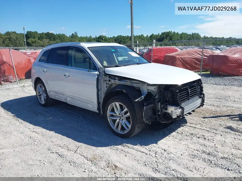 AUDI Q7 2018, VIN WA1VAAF77JD029268