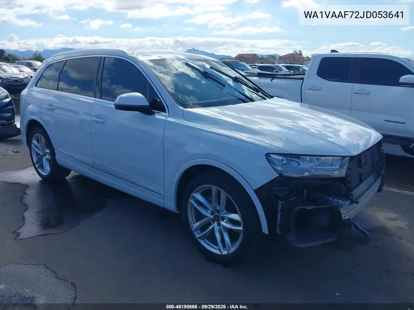 AUDI Q7 2018, VIN WA1VAAF72JD053641