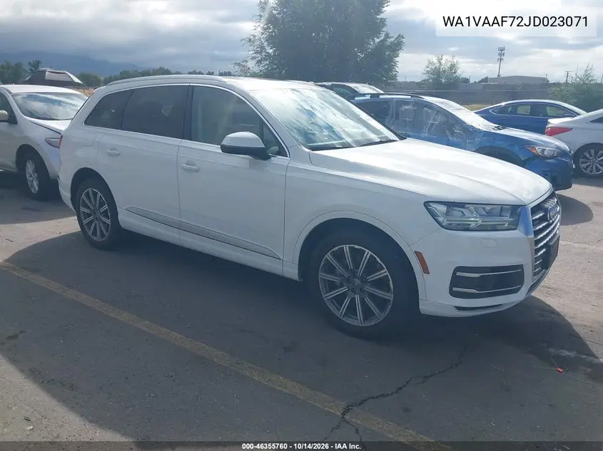 AUDI Q7 2018, VIN WA1VAAF72JD023071