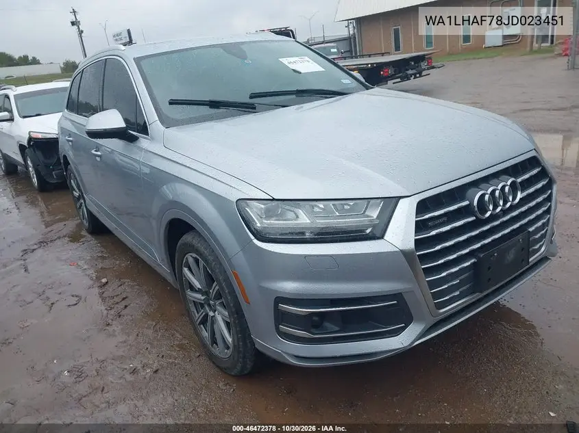 AUDI Q7 2018, VIN WA1LHAF78JD023451