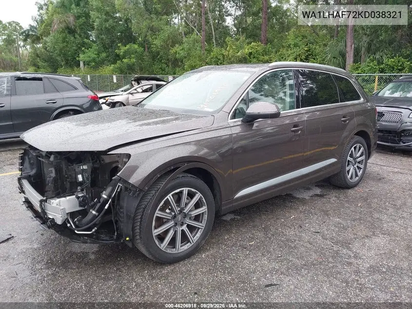 2019 AUDI Q7 VIN WA1LHAF72KD038321 — фото 2