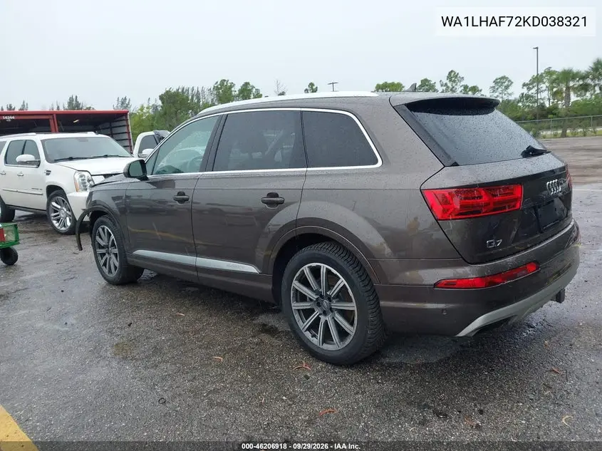 2019 AUDI Q7 VIN WA1LHAF72KD038321 — фото 3