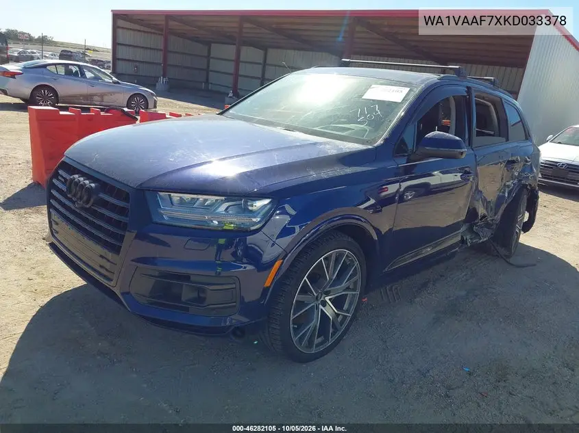 2019 AUDI Q7 VIN WA1VAAF7XKD033378 — фото 2