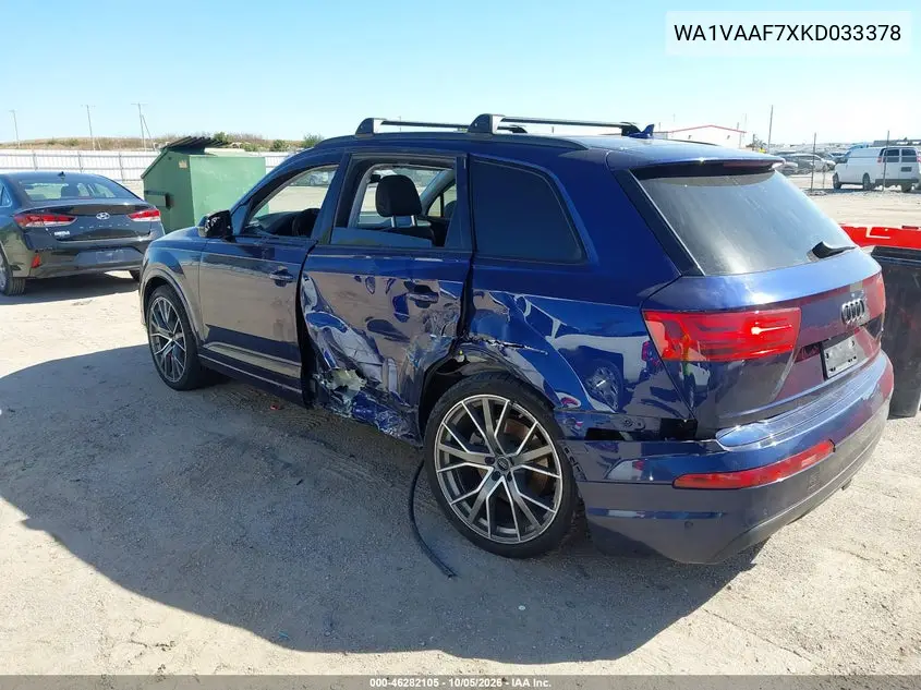 2019 AUDI Q7 VIN WA1VAAF7XKD033378 — фото 3
