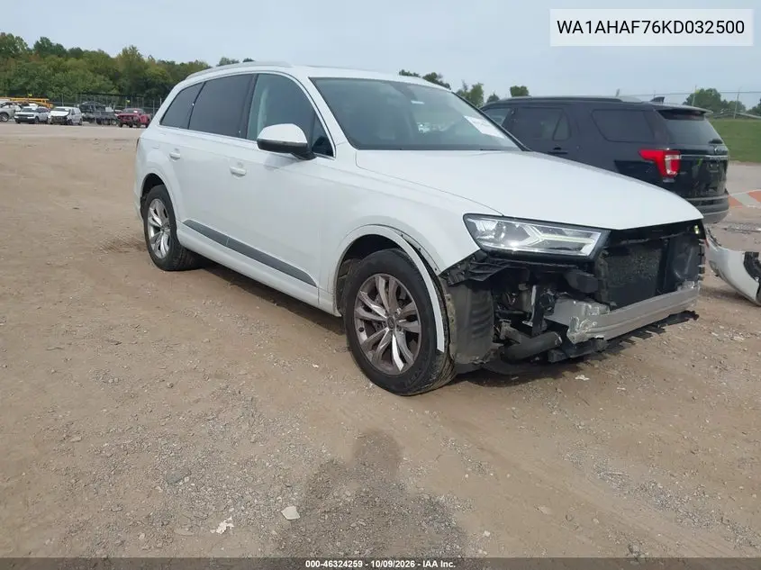 AUDI Q7 2019, VIN WA1AHAF76KD032500
