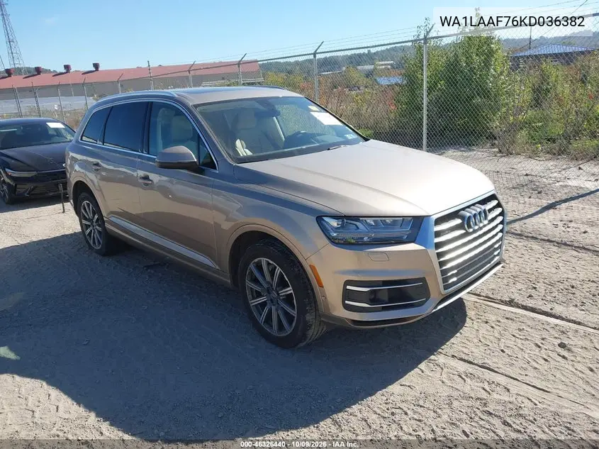 AUDI Q7 2019, VIN WA1LAAF76KD036382